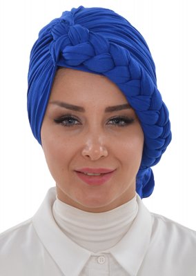 Theresa - Turbante Di Cotone Blu - Ayse Turban