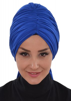 Amy - Turbante Di Cotone Blu - Ayse Turban
