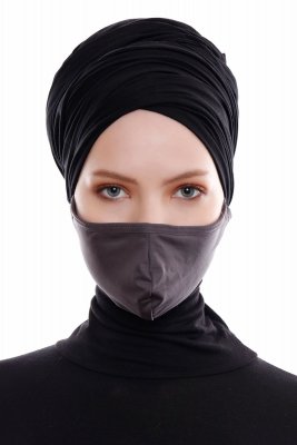 Asli - Hijab Sport Maschera Antracite / Copertura Facciale