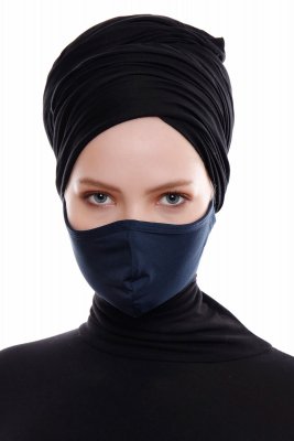 Asli - Hijab Sport Maschera Blu Navy / Copertura Facciale