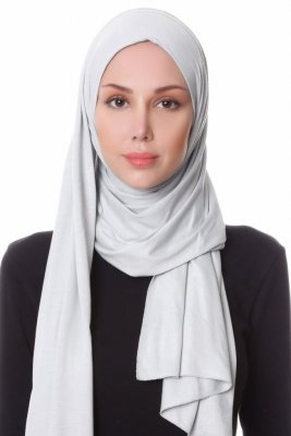 Hanfendy Ljusgrå Praktisk One Piece Hijab Sjal 201728a
