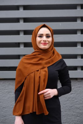 Zahra - Hijab Terracotta In Crêpe - Mirach