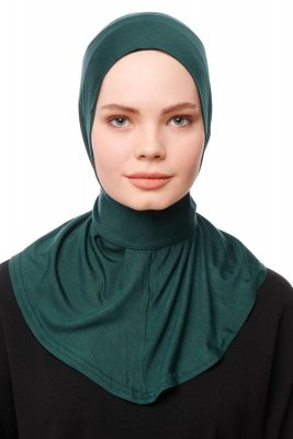 Zeliha - Hijab Pratico Viscosa Verde Scuro