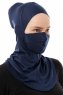 Damla - Bonnet Maschera Ninja Hijab Blu Navy