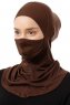 Damla - Bonnet Maschera Ninja Hijab Marrone