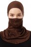 Damla - Bonnet Maschera Ninja Hijab Marrone