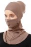Damla - Bonnet Maschera Ninja Hijab Taupe Scuro