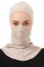 Damla - Bonnet Maschera Ninja Hijab Taupe Chiaro