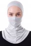 Damla - Bonnet Maschera Ninja Hijab Grigio Chiaro
