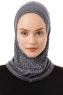 Silva Plain - Hijab Al Amira One-Piece Grigio Scuro