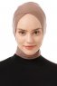 Elnara - Bonnet Cross Hijab Taupe Scuro