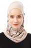 Ekose Plain - Hijab Al Amira One-Piece Taupe Chiaro