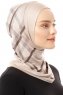 Ekose Plain - Hijab Al Amira One-Piece Taupe Chiaro