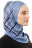 Ekose Plain - Hijab Al Amira One-Piece Indaco