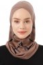 Ekose Cross - Hijab Al Amira One-Piece Taupe Scuro