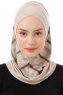 Ekose Cross - Hijab Al Amira One-Piece Taupe Chiaro