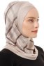 Ekose Cross - Hijab Al Amira One-Piece Taupe Chiaro