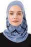 Ekose Cross - Hijab Al Amira One-Piece Indaco