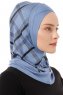 Ekose Cross - Hijab Al Amira One-Piece Indaco