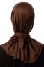 Sportif Plain - Hijab Pratico Viscosa Marrone