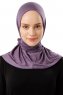 Sportif Plain - Hijab Pratico Viscosa Viola Scuro