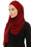 Alara Plain - Hijab Chiffon One Piece Bordò