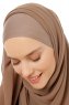 Alara Plain - Hijab Chiffon One Piece Taupe Scuro