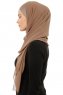 Alara Plain - Hijab Chiffon One Piece Taupe Scuro