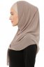 Alara Plain - Hijab Chiffon One Piece Taupe Chiaro