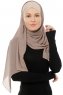 Alara Cross - Hijab Chiffon One Piece Taupe Chiaro