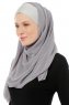 Alara Cross - Hijab Chiffon One Piece Grigio Scuro
