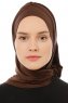 Isra Plain - Hijab One-Piece Viscosa Marrone