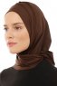 Isra Plain - Hijab One-Piece Viscosa Marrone