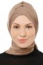 Isra Cross - Hijab One-Piece Viscosa Taupe Scuro