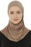 Hanfendy Plain Logo - Hijab One-Piece Taupe Scuro