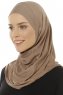 Hanfendy Plain Logo - Hijab One-Piece Taupe Scuro