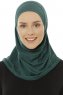 Hanfendy Plain Logo - Hijab One-Piece Verde Scuro