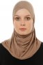 Hanfendy Cross Logo - Hijab One-Piece Taupe Scuro