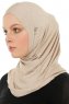 Hanfendy Cross Logo - Hijab One-Piece Taupe Chiaro