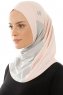 Esin - Hijab One-Piece Rosa Antico & Grigio Chiaro & Creme