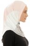 Esin - Hijab One-Piece Rosa Antico & Grigio Chiaro & Creme