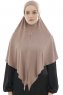  Ajda - Hijab Taupe Scuro Con Cerniera