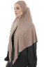 Ajda - Hijab Taupe Scuro Con Cerniera