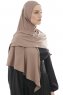  Ajda - Hijab Taupe Scuro Con Cerniera