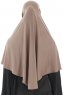  Ajda - Hijab Taupe Scuro Con Cerniera