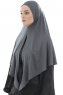  Ajda - Hijab Grigio Scuro Con Cerniera
