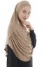 Roxelana - Hijab Al Amira Marrone Chiaro Lunga