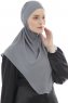 Ebrar - Hijab Al Amira Crepe Chiffon Grigio Scuro