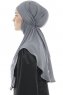Ebrar - Hijab Al Amira Crepe Chiffon Grigio Scuro