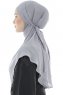 Ebrar - Hijab Al Amira Crepe Chiffon Grigio Chiaro